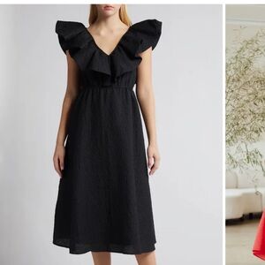 Chelsea28 Ruffle Puckered Midi Dress